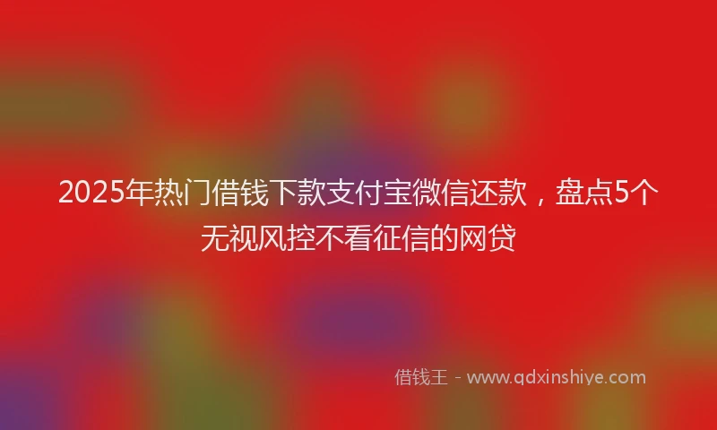 2025年热门借钱下款支付宝微信还款，盘点5个无视风控不看征信的网贷