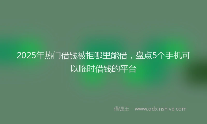 2025年热门借钱被拒哪里能借，盘点5个手机可以临时借钱的平台