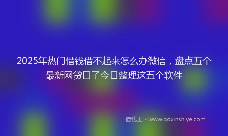 2025年热门借钱借不起来怎么办微信，盘点五个最新网贷口子今日整理这五个软件