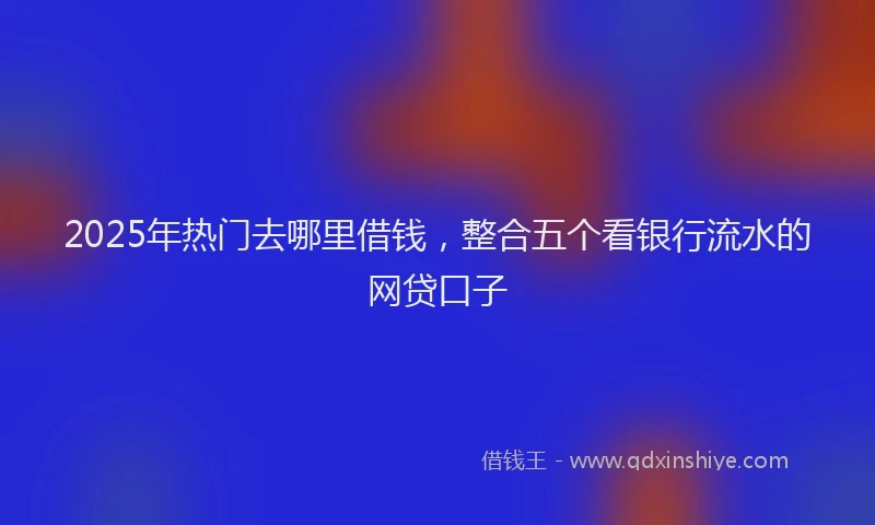 2025年热门去哪里借钱，整合五个看银行流水的网贷口子