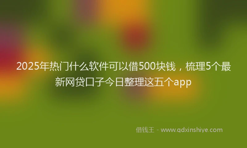 2025年热门什么软件可以借500块钱，梳理5个最新网贷口子今日整理这五个app