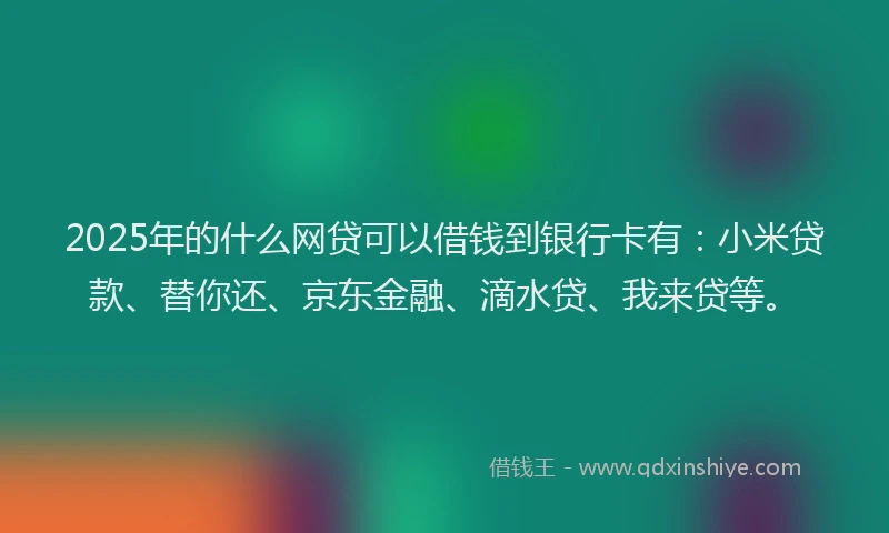 2025年的什么网贷可以借钱到银行卡有：小米贷款、替你还、京东金融、滴水贷、我来贷等。