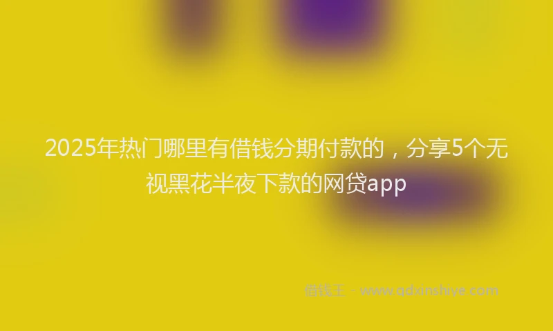 2025年热门哪里有借钱分期付款的，分享5个无视黑花半夜下款的网贷app