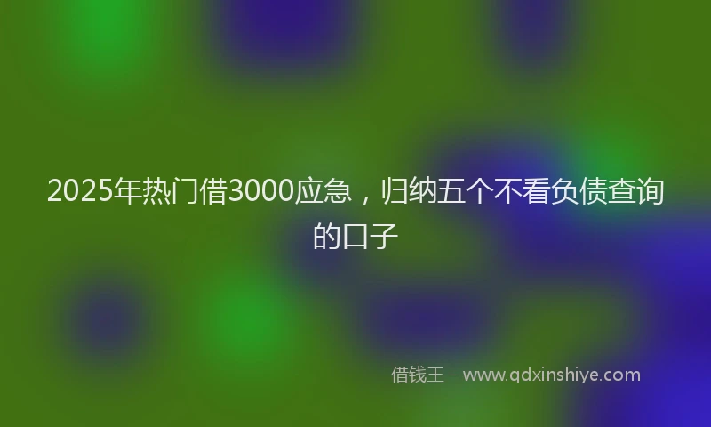 2025年热门借3000应急，归纳五个不看负债查询的口子