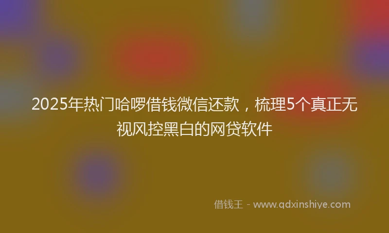 2025年热门哈啰借钱微信还款，梳理5个真正无视风控黑白的网贷软件