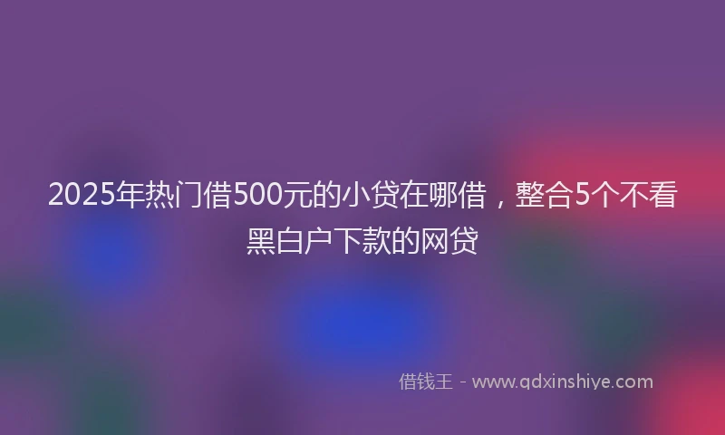 2025年热门借500元的小贷在哪借，整合5个不看黑白户下款的网贷