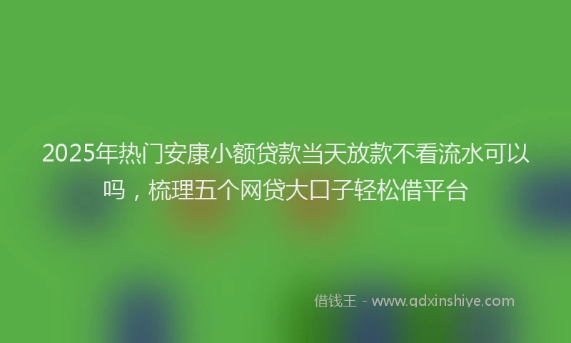 2025年热门安康小额贷款当天放款不看流水可以吗，梳理五个网贷大口子轻松借平台