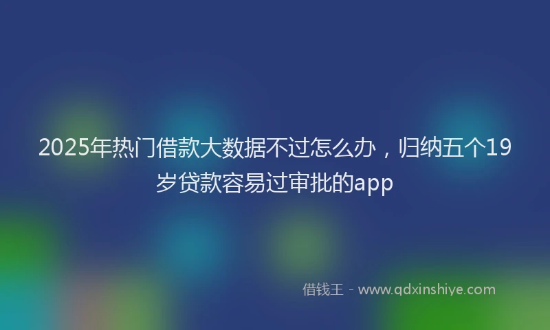 2025年热门借款大数据不过怎么办，归纳五个19岁贷款容易过审批的app