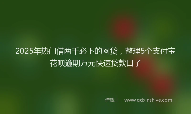 2025年热门借两千必下的网贷，整理5个支付宝花呗逾期万元快速贷款口子