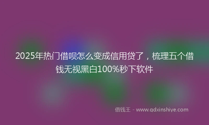 2025年热门借呗怎么变成信用贷了，梳理五个借钱无视黑白100%秒下软件