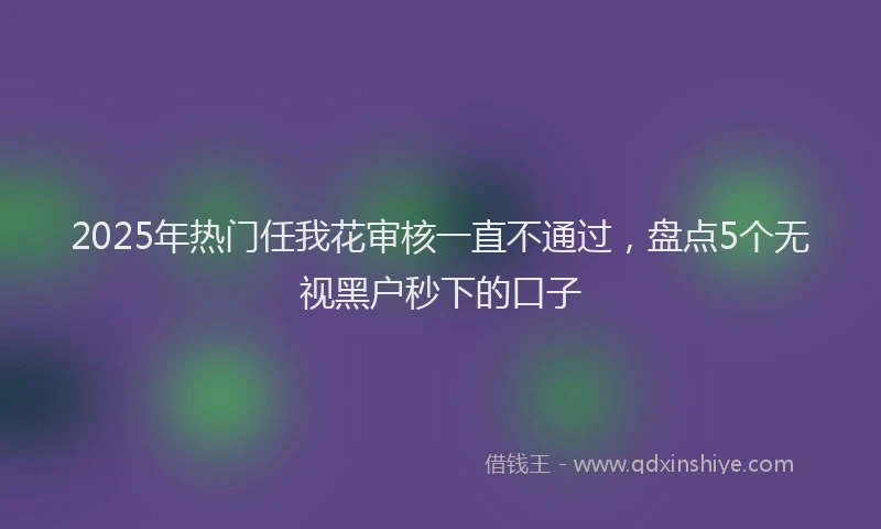 2025年热门任我花审核一直不通过，盘点5个无视黑户秒下的口子