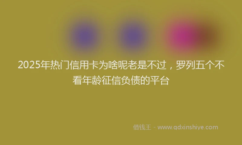 2025年热门信用卡为啥呢老是不过，罗列五个不看年龄征信负债的平台