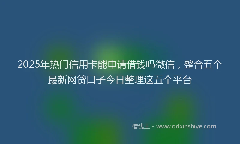 2025年热门信用卡能申请借钱吗微信，整合五个最新网贷口子今日整理这五个平台