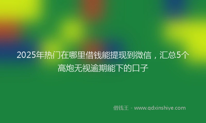 2025年热门在哪里借钱能提现到微信，汇总5个高炮无视逾期能下的口子