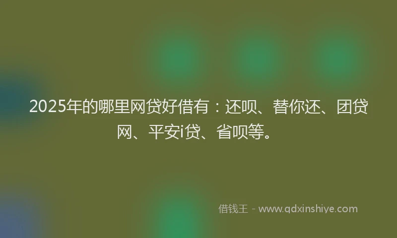 2025年的哪里网贷好借有：还呗、替你还、团贷网、平安i贷、省呗等。