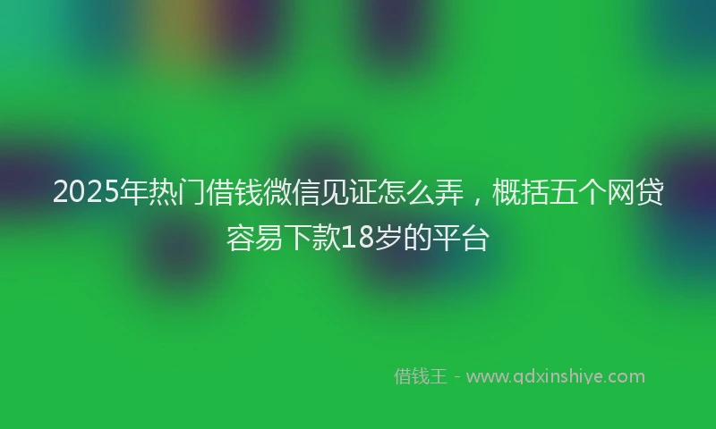 2025年热门借钱微信见证怎么弄，概括五个网贷容易下款18岁的平台