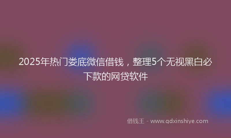 2025年热门娄底微信借钱，整理5个无视黑白必下款的网贷软件
