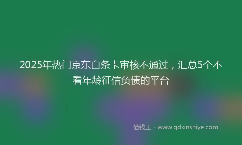 2025年热门京东白条卡审核不通过，汇总5个不看年龄征信负债的平台