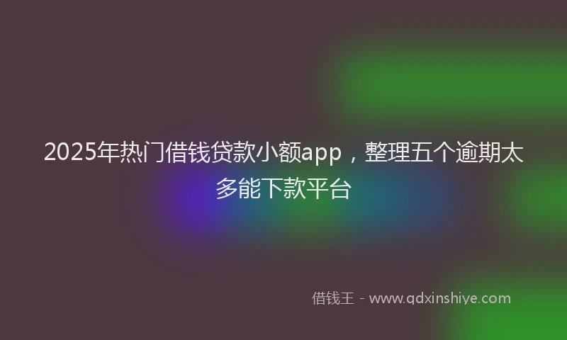 2025年热门借钱贷款小额app，整理五个逾期太多能下款平台