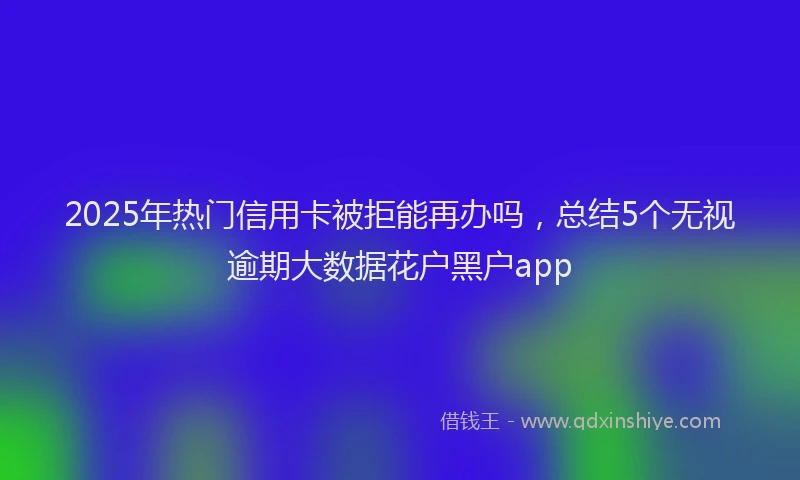 2025年热门信用卡被拒能再办吗，总结5个无视逾期大数据花户黑户app