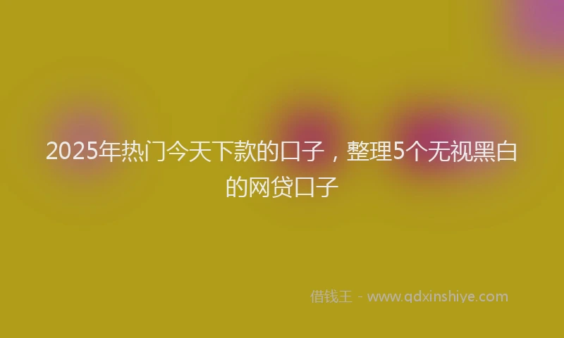 2025年热门今天下款的口子，整理5个无视黑白的网贷口子