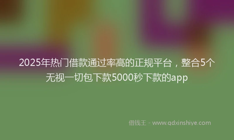 2025年热门借款通过率高的正规平台，整合5个无视一切包下款5000秒下款的app