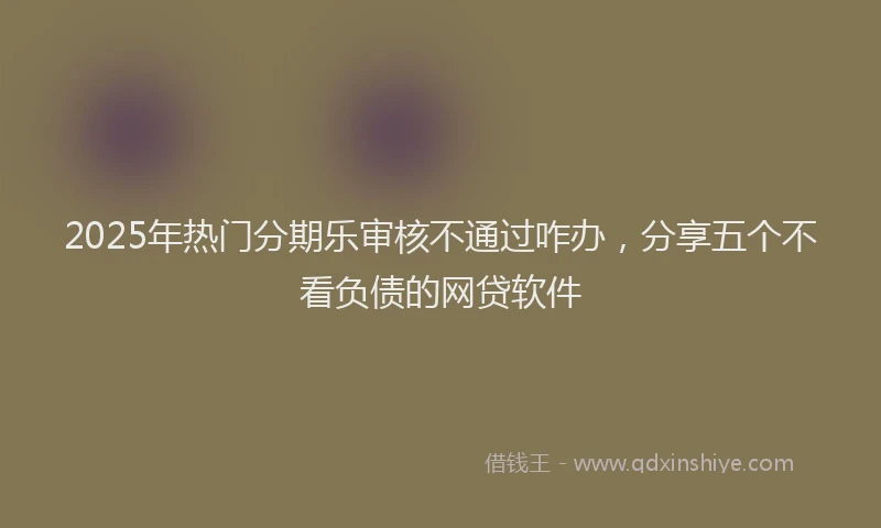 2025年热门分期乐审核不通过咋办，分享五个不看负债的网贷软件
