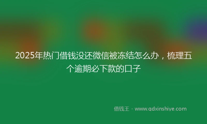 2025年热门借钱没还微信被冻结怎么办，梳理五个逾期必下款的口子