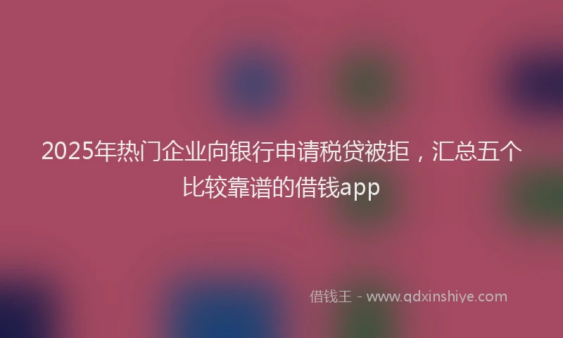 2025年热门企业向银行申请税贷被拒，汇总五个比较靠谱的借钱app