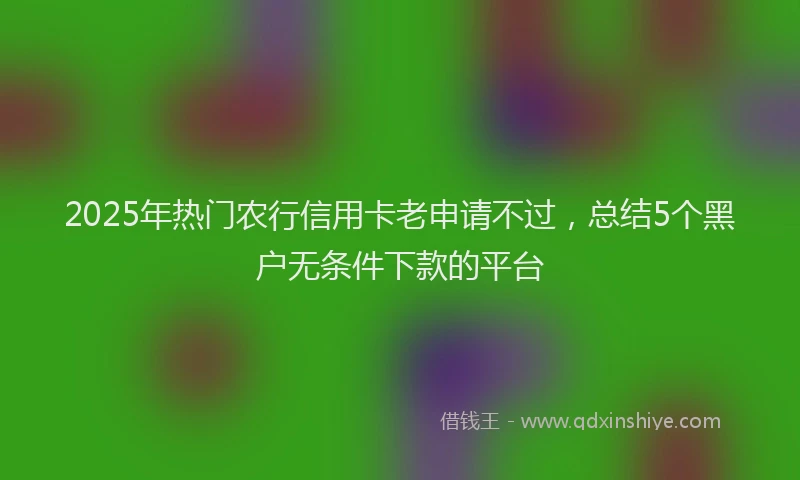 2025年热门农行信用卡老申请不过，总结5个黑户无条件下款的平台