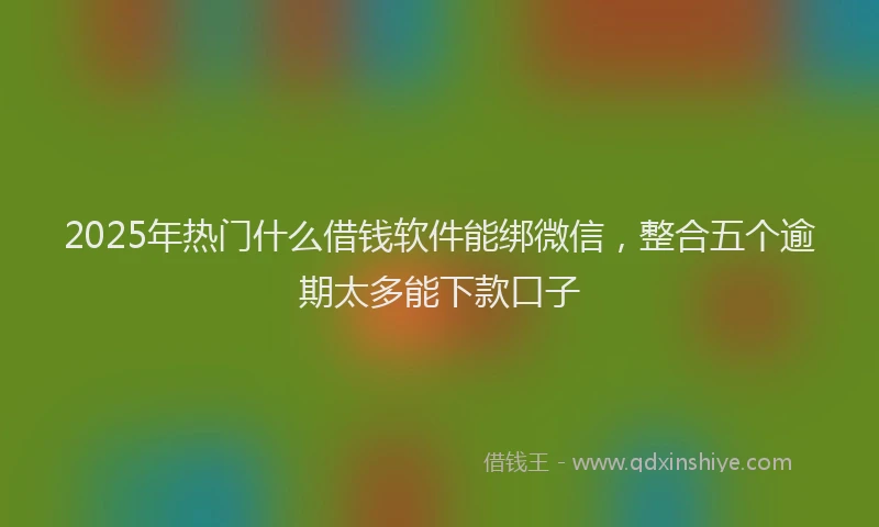 2025年热门什么借钱软件能绑微信，整合五个逾期太多能下款口子