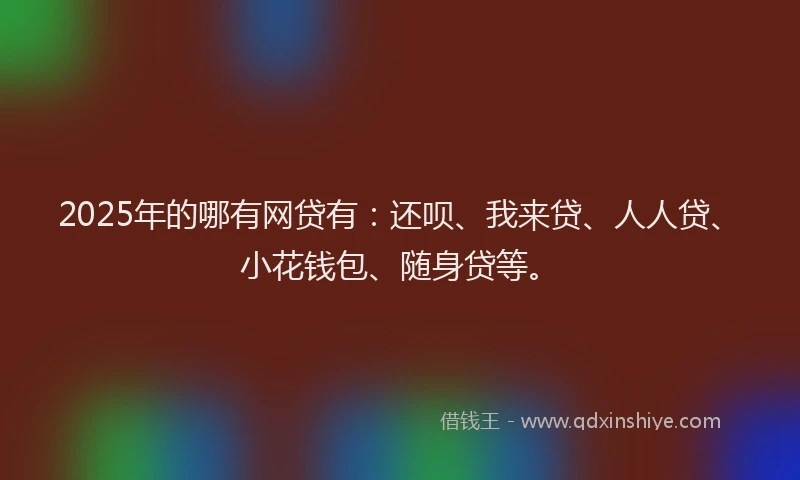 2025年的哪有网贷有：还呗、我来贷、人人贷、小花钱包、随身贷等。