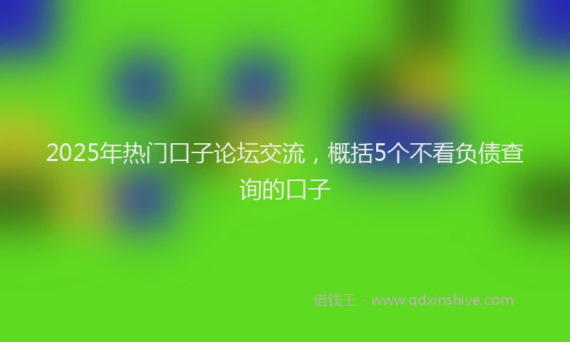 2025年热门口子论坛交流，概括5个不看负债查询的口子