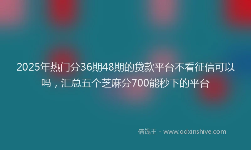 2025年热门分36期48期的贷款平台不看征信可以吗，汇总五个芝麻分700能秒下的平台