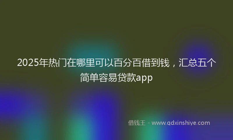 2025年热门在哪里可以百分百借到钱，汇总五个简单容易贷款app