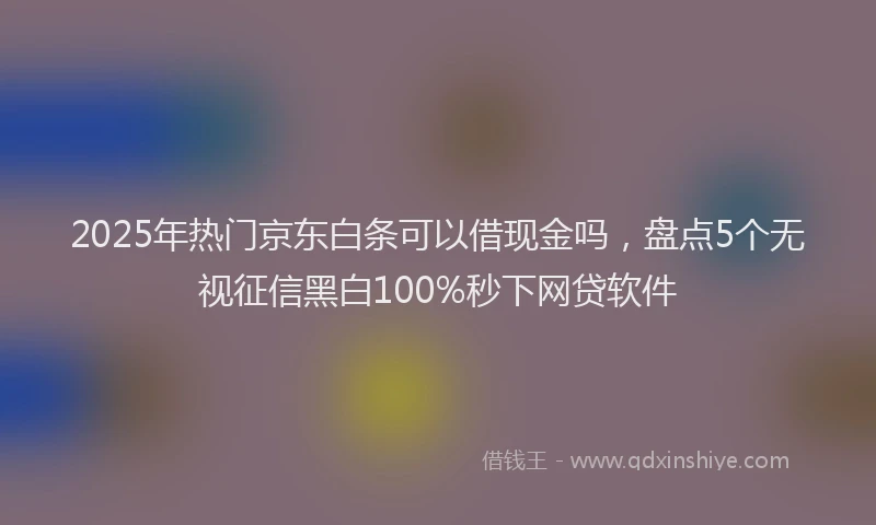 2025年热门京东白条可以借现金吗，盘点5个无视征信黑白100%秒下网贷软件