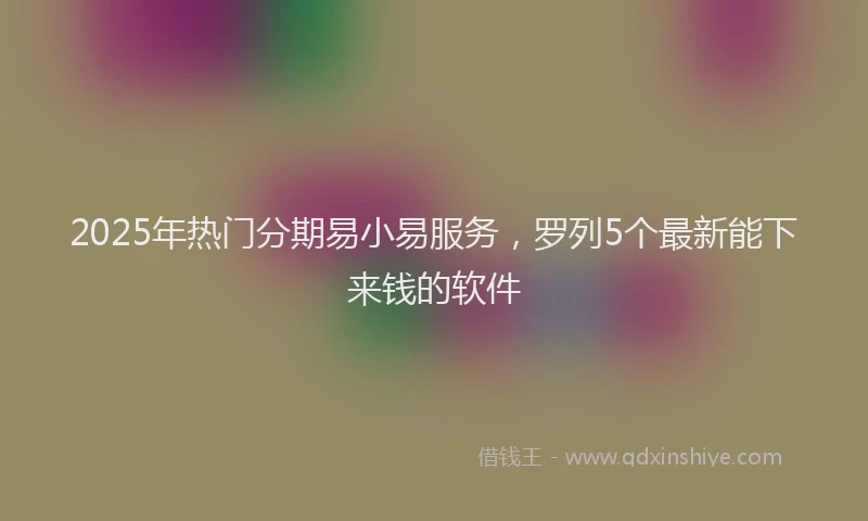 2025年热门分期易小易服务，罗列5个最新能下来钱的软件