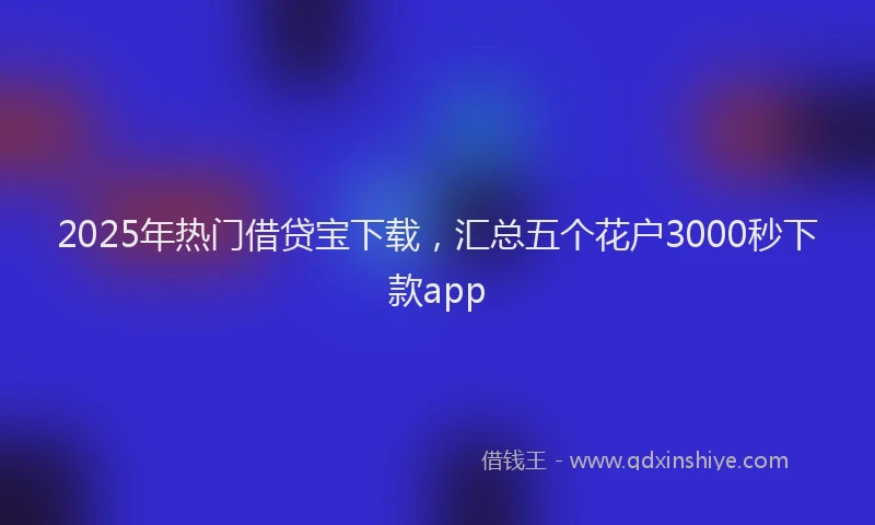 2025年热门借贷宝下载，汇总五个花户3000秒下款app