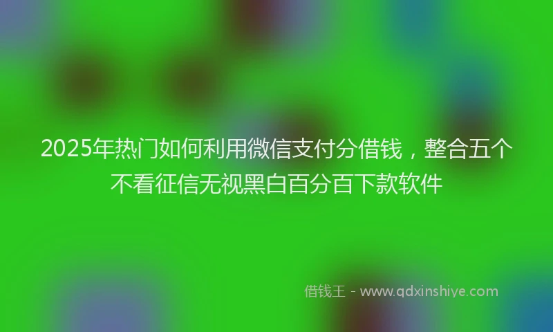 2025年热门如何利用微信支付分借钱，整合五个不看征信无视黑白百分百下款软件