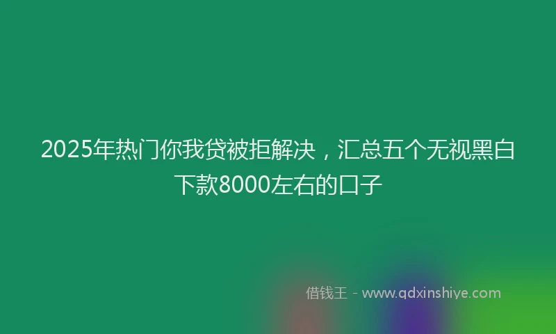 2025年热门你我贷被拒解决，汇总五个无视黑白下款8000左右的口子