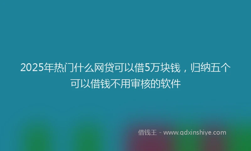 2025年热门什么网贷可以借5万块钱，归纳五个可以借钱不用审核的软件