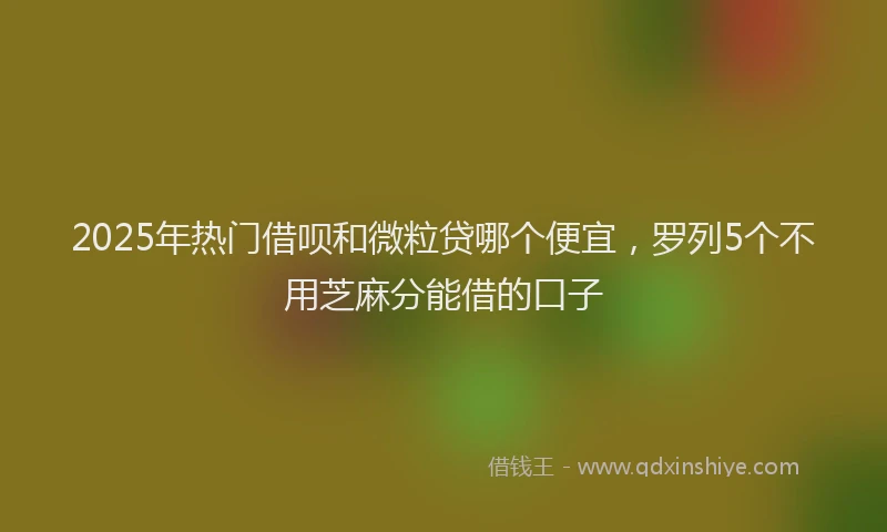 2025年热门借呗和微粒贷哪个便宜，罗列5个不用芝麻分能借的口子