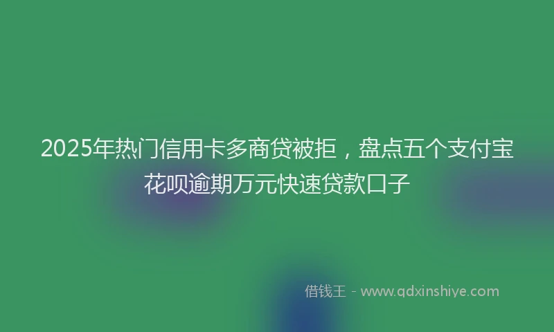 2025年热门信用卡多商贷被拒，盘点五个支付宝花呗逾期万元快速贷款口子