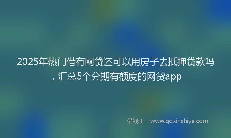 2025年热门借有网贷还可以用房子去抵押贷款吗,汇总5个分期有额度的网贷app