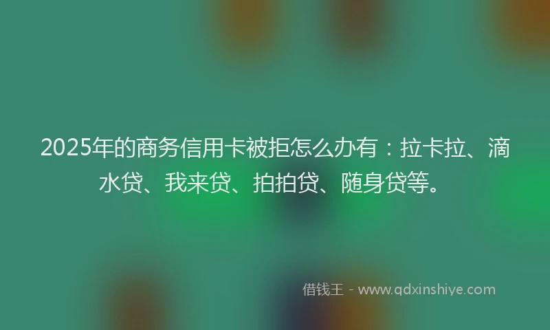 2025年的商务信用卡被拒怎么办有：拉卡拉、滴水贷、我来贷、拍拍贷、随身贷等。