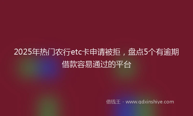 2025年热门农行etc卡申请被拒，盘点5个有逾期借款容易通过的平台