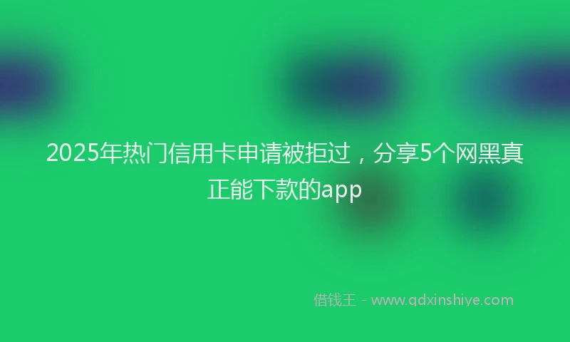 2025年热门信用卡申请被拒过，分享5个网黑真正能下款的app