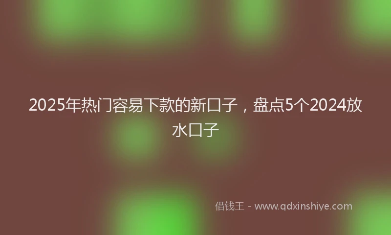 2025年热门容易下款的新口子，盘点5个2024放水口子