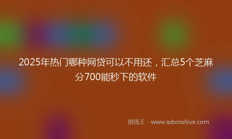 2025年热门哪种网贷可以不用还，汇总5个芝麻分700能秒下的软件