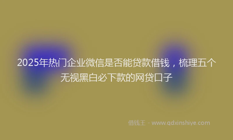 2025年热门企业微信是否能贷款借钱，梳理五个无视黑白必下款的网贷口子